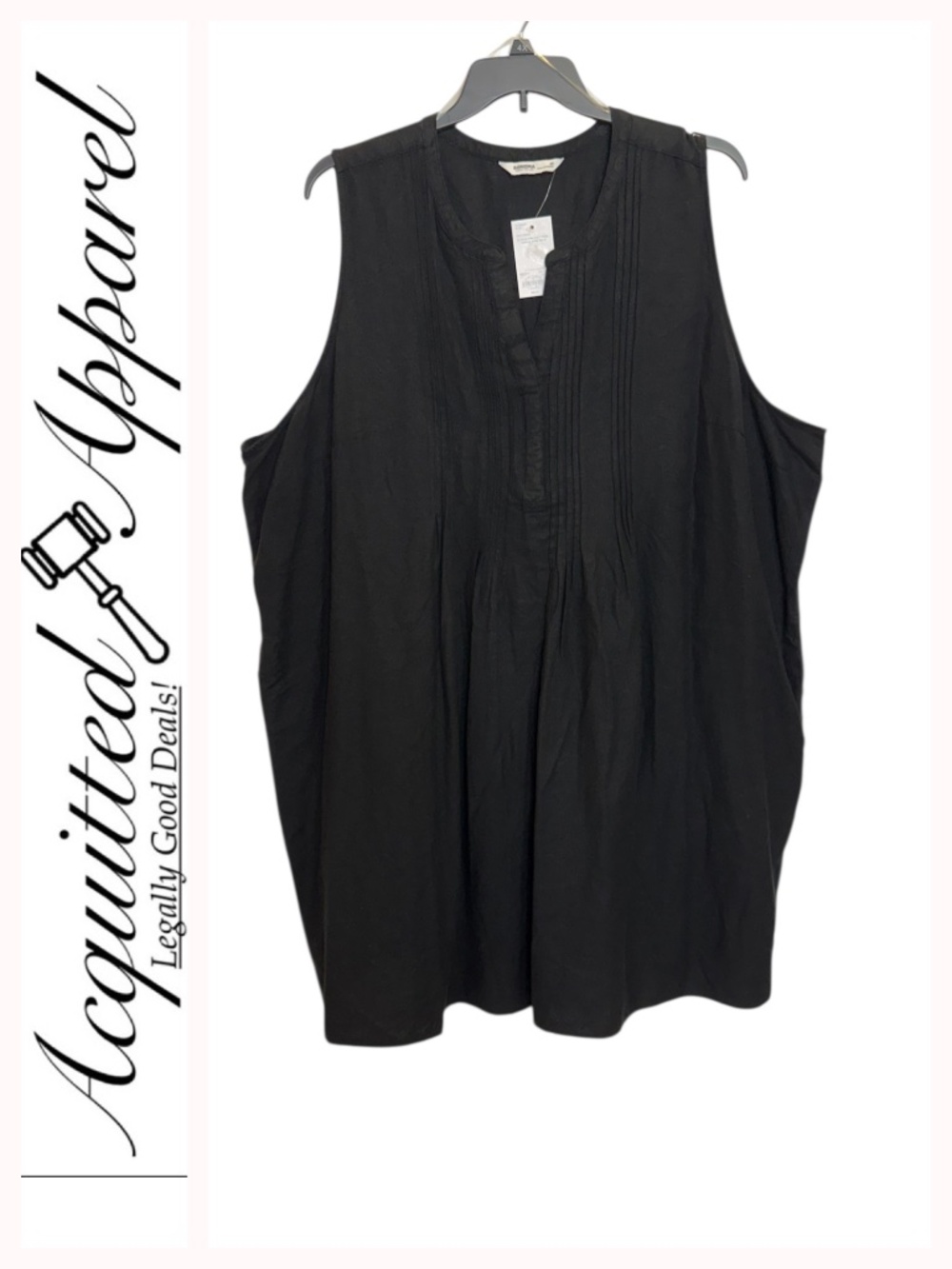Sonoma Black Sleeveless Pintuck Pullover Mini Dress